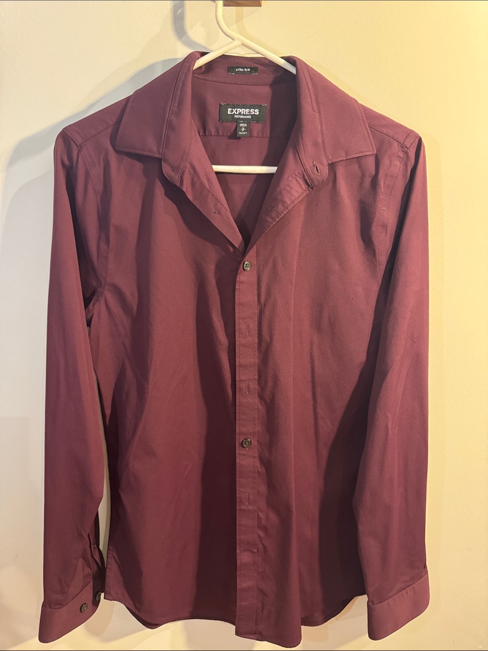 Express Men's Long Sleeve Shirt in Maroon